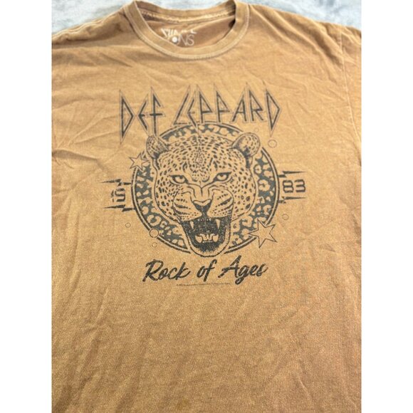 Def Leppard mens medium Tan1983 the Vinyl Icon t-shirt - Picture 4 of 6